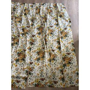 Vintage Floral Jcpenny Drapes 2 Panels 32” X 82” Each Panel Vinyl 1970s Lined